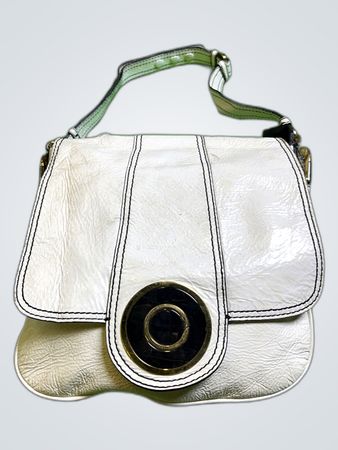 Badgley Mischka White Leather Small Handbag