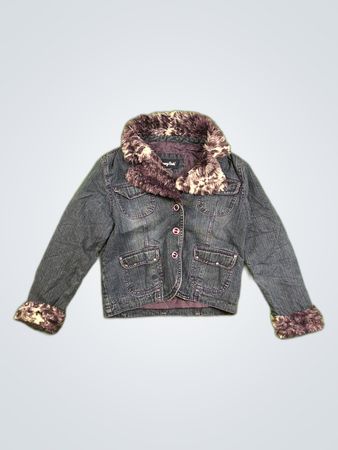 Squeeze Girls Denim Jacket with Fur Trim