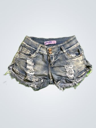 A2 Volume Distressed Denim Shorts