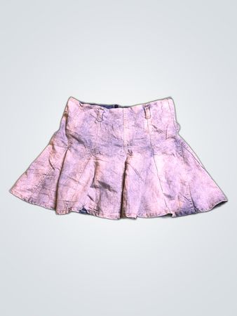 Retro Aesthetic Denim Pleated Mini Skirt
