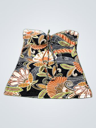 Retroaesthetic Floral Bandeau Top