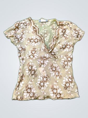 2 Much LA Floral Lace Wrap Blouse