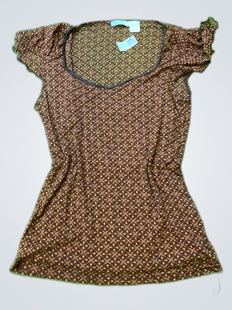 Printed Ruffle Sleeve Blouse