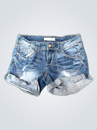 No Boundaries Distressed Denim Shorts
