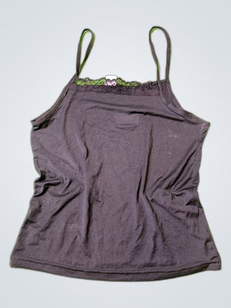 Max Grey Lace Trim Camisole Top