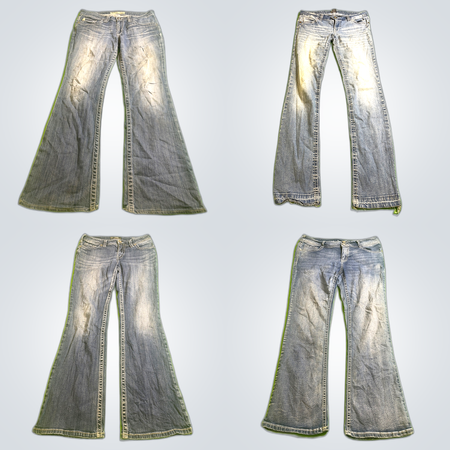 Flared and Mid Rise Jeans