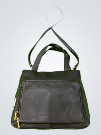 Stone Mountain Black Leather Tote Handbag