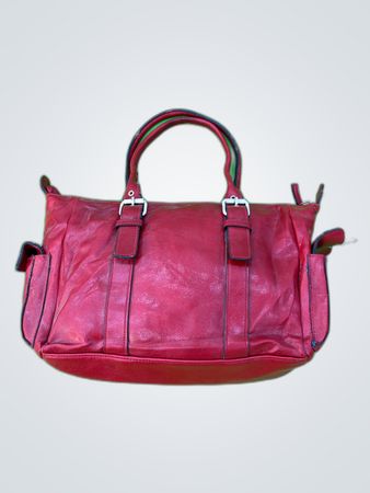 Red Leather Tote Bag