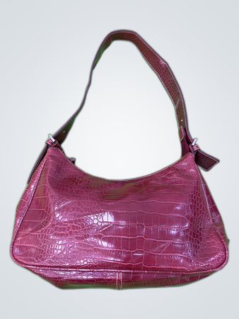 Unbranded Maroon Croc Print Small Handbag