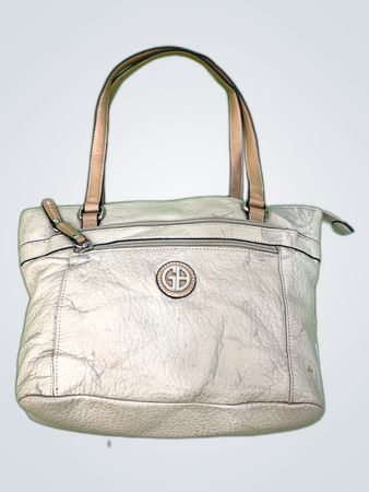 Guess Beige Leather Tote Bag