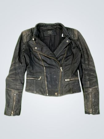 Zara Black Leather Biker Jacket