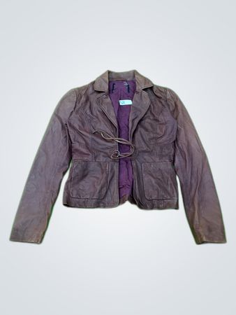 Unbranded Brown Leather Blazer