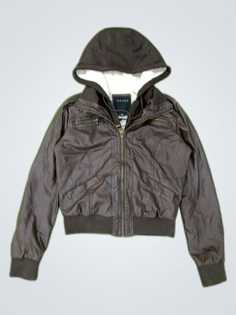 Therapy Faux Leather Hooded Jacket