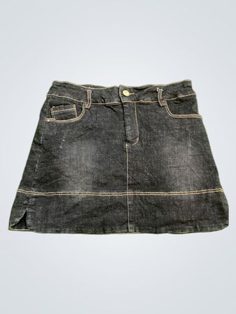 Unbranded Black Denim Mini Skirt