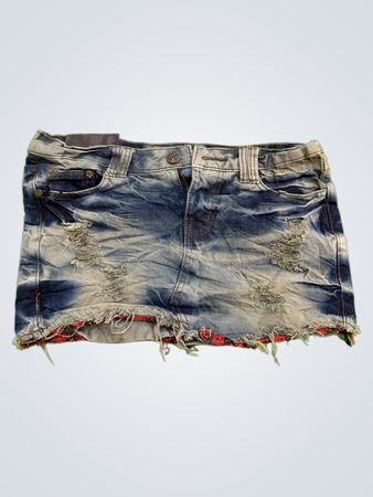 H&M Distressed Denim Mini Skirt