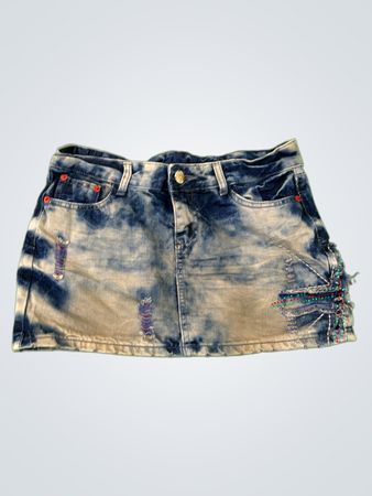 Distressed Denim Skirt