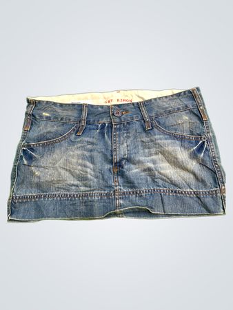 Gat Rimon Distressed Denim Mini Skirt