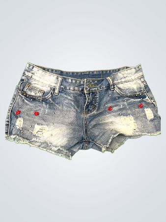 Distressed Denim Shorts