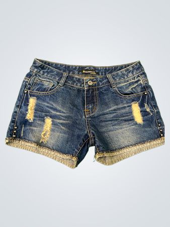 Fenghanbuluoluo Distressed Low-Rise Denim Shorts