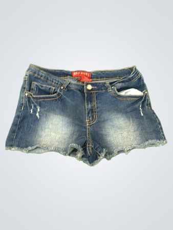 Red Rivet Denim Shorts