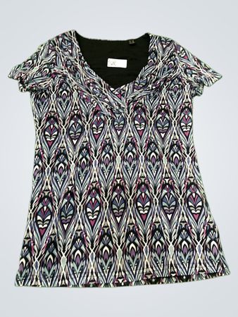 Blouse with Multicolored Pattern