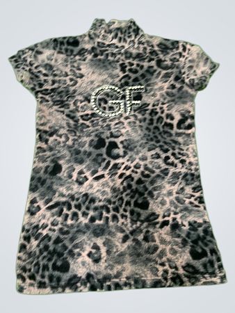 TIREYSI Gray Leopard Print Polo Shirt