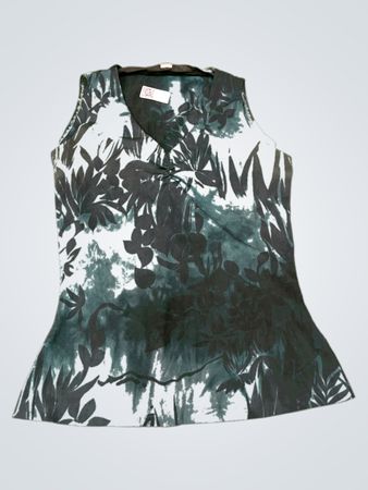 Green Floral Sleeveless Top