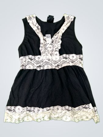 Black Lace Trim Dress