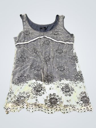 Sotto Marino Gray Lace Sleeveless Top