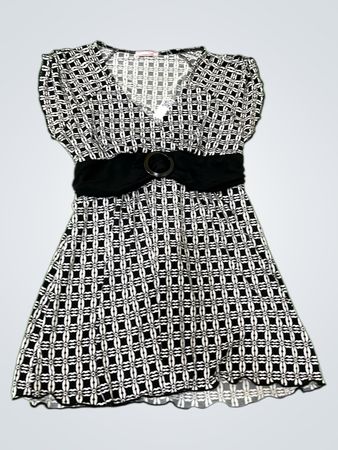 Vol.1 Black and White Geometric Pattern Dress
