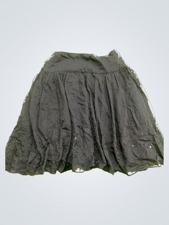 Express Black Embroidered Mini Skirt