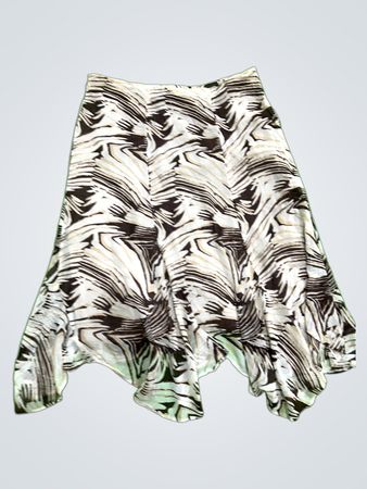 Flowy Skirt with Brown and White Pattern