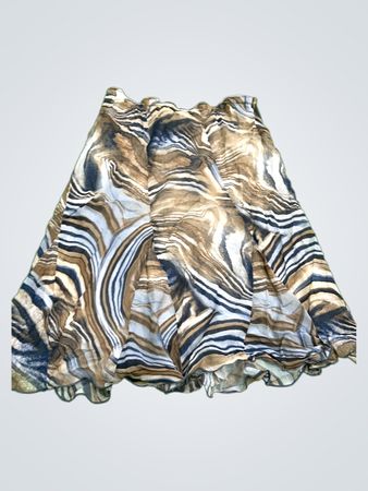 Brown and Blue Striped Skirt