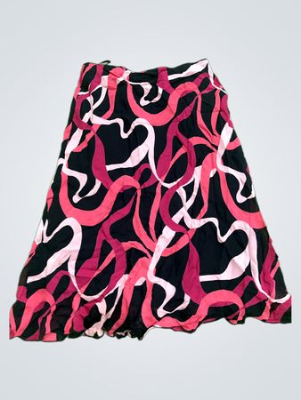 Pink and Black Patterned Skirt