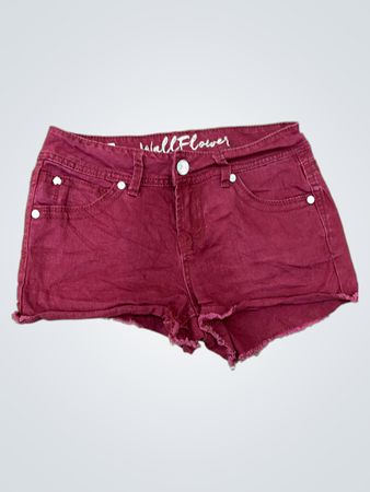 Wallflower Red Denim Shorts