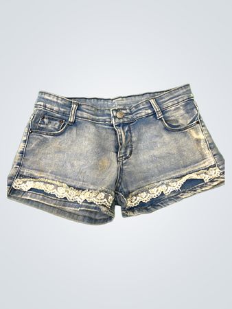 Lace Denim Shorts