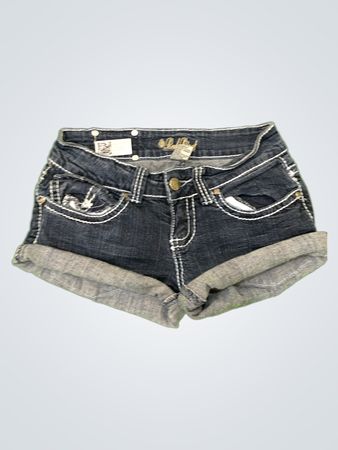 Red Rivet Denim Shorts