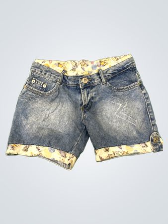 Denim Shorts with Cartoon Lining