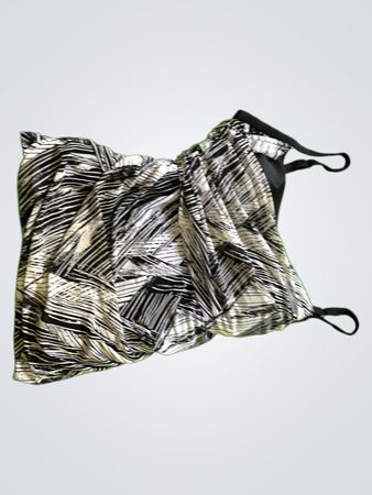 Unbranded Black and White Abstract Print Bikini Top
