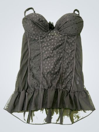Black Mesh Corset Top