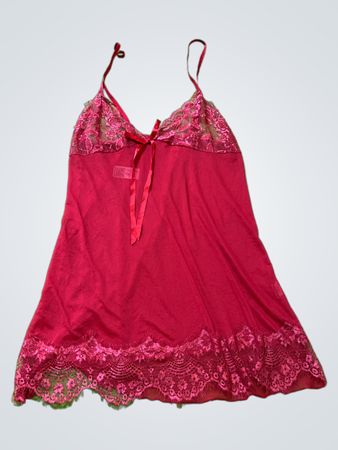Red Lace-Trimmed Chemise