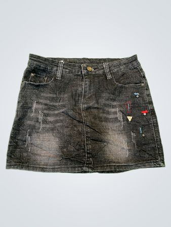 Gray Denim Skirt