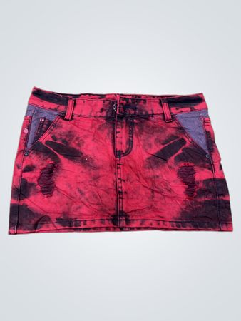 Red Tie-Dye Skirt