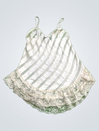 White Striped Camisole with Lace Trim