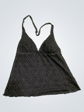 Hanes Black Lace-Overlay Bra Top