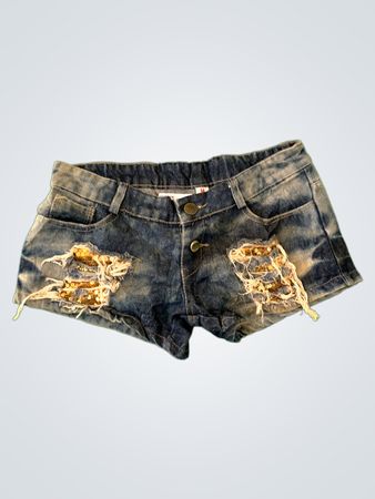 Distressed Denim Shorts