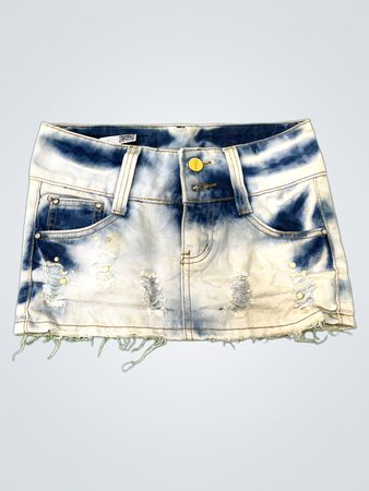 Distressed Denim Skirt