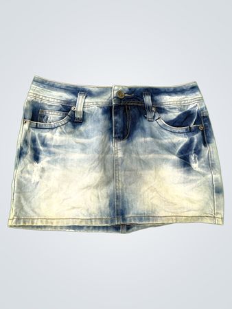 Matchless Distressed Denim Mini Skirt
