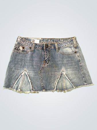 Industrial Button Fly Denim Skirt