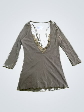 Gray Long-Sleeve Top